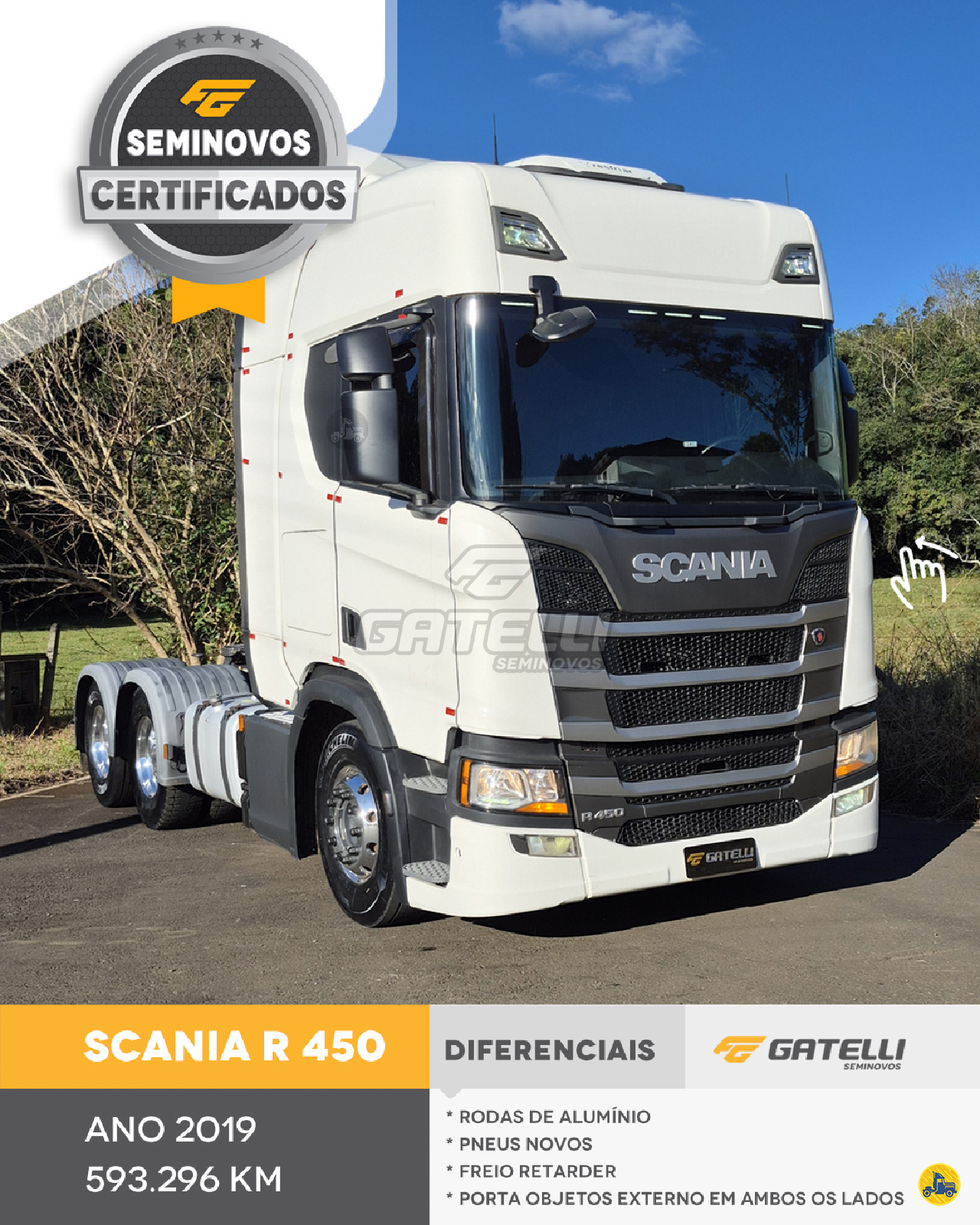 CAMINHAO SCANIA SCANIA R450 Cavalo Mecânico Truck 6x2 Gatelli Seminovos AGUA DOCE SANTA CATARINA SC